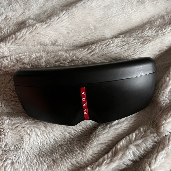 Prada Accessories - PRADA Black Eyewear Sunglasses Accessory Case with Red Logo Accent